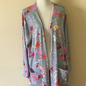UNICORN Lularoe Sarah XL gray, pink floral NWT